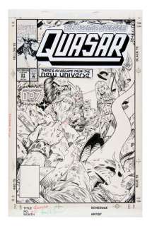 "QUASAR" #31 COMIC BOOK COVER ORIGINAL ART. | Hake’s