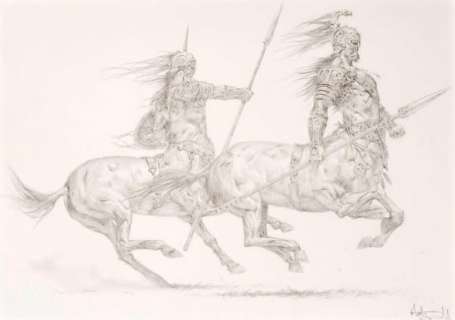 Smith Adrian | Â«Les CentauresÂ». Mine de plomb pour une illustration du livre | Tessier Sarrou