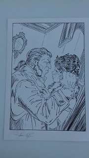 Salomone, Paul - 1 Original drawing - L’homme qui n’aimait pas les armes à feu - Le baiser de Margot et Hoggaard | Catawiki