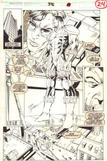 Al Milgrom, Dan Panosian, Jeff Johnson - Amazing Spider-Man #376 P.24 - Cardiac Splash & Spidey Web-Slinging - 1993 Signed