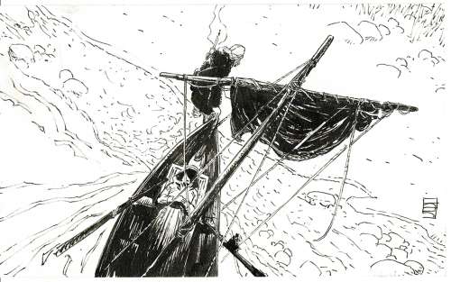 Robin Recht - Lot 466 - Thorgal, dessin original à l’encre de chine.