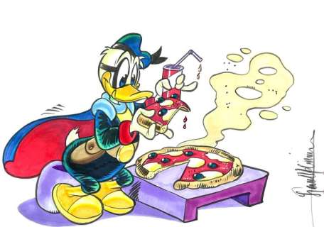 Lara Molinari - 1 Colour pencil drawing - Disney - "Paperinik" - 2017 | Catawiki