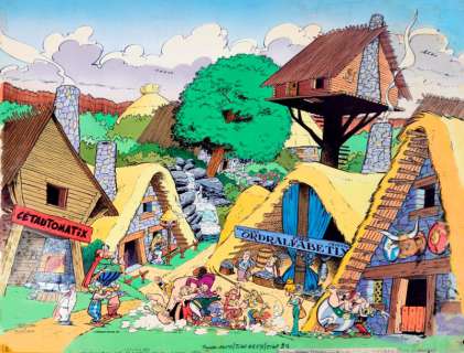 Albert Uderzo et Studios    Astérix 500. La bagarre au Village. Gouac | Art Richelieu