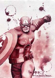 Martin Rodriguez - 1 Peinture originale - Captain America After Martin Canale - Wine Art - Original Painting | Catawiki