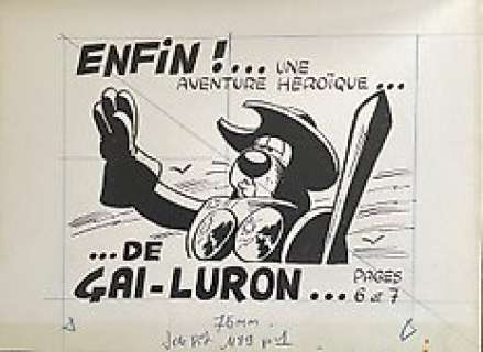 Marcel Gotlib - 1 Original drawing - Gai-Luron - Gai-Lurotte de la Manche - 1968 | Catawiki