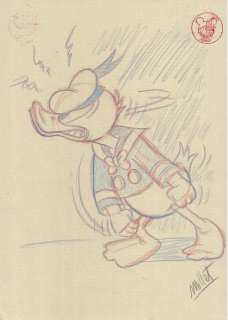 Millet - 1 Pencil drawing - Donald Duck - embarrassed | Catawiki