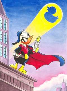 Jordi Juan Pujol - Donald Duck Avenger [Tribute to Paperinik] - Original Artwork - Watercolor Painting | Catawiki