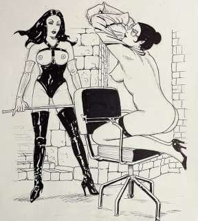 Leone Frollo - 1 Original drawing - Pin Up - Frollo - Slave & Mistress | Catawiki