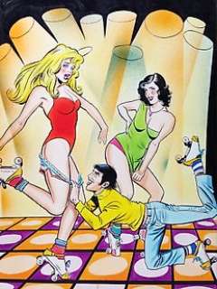 Gianni Pinaglia - Original cover - Doppio Lando n.2 - Il Goleador dei Materassi - Fumetti Folk 2 - Edifumetto (1980) | Catawiki