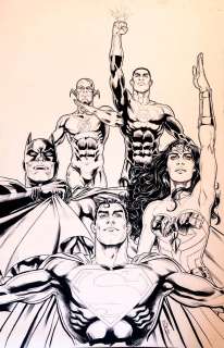 Nicola Scott - Justice League 44 Cover Superman Batman Wonder Woman Flash Green Lantern John Stewart