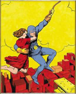 Edd Ashe - Blue Beetle #4 Cover Recreation Painting Original Art (undated). In a scene that would have been right -