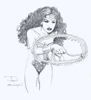 John Bolton | Wonder Woman - Prelim for the DC Superhero Limited Edition Plate. Art measures 28 x 35cm. Pencil on paper | John Bolton