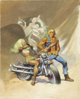 Frank Frazetta Devil Rider Painting Original Art (circa 1970). "Satan’s Outlaws - hell bent for kicks, - | Heritage