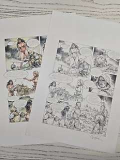 Serpieri, Paolo Eleuteri - 1 Original page - Druuna - "Venuta dal Vento" + Acquerello definitivo | Catawiki