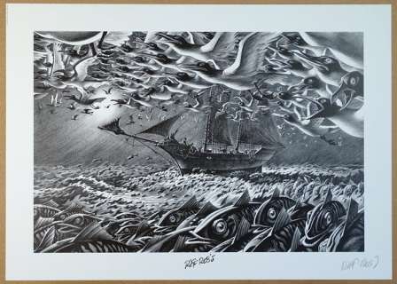 Riff Reb’s - 1 Offset Print - La Mer, le bateau et les poissons - 2019 | Catawiki