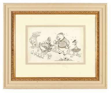 "SILLY SYMPHONIES - THE WISE LITTLE HEN" ORIGINAL PUBLICITY ART WITH DONALD DUCK. | Hake’s