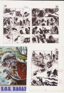 Follet, René - 3 Original preliminary page + album - S.O.S Bagarreur - 1985 | Catawiki