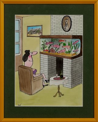 Lot 66 - Siné (1928-2016) Sans titre Encre et aquarelle sur papier signé en… | Fauve Paris