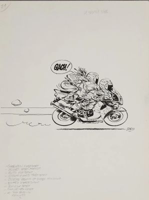 Lot 102 - Bar2, Christian Debarre dit (né en 1960) Le Sportif frime Encre sur… | Fauve Paris