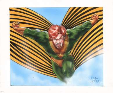 Tom Fleming - Banshee From the X-Men Painted Trading Card Art - 2000 Signed