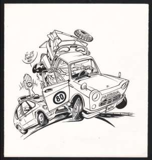 Vleeschouwer, Willem - 1 Original drawing - Auto’s - Aii - d’r zwaait wat... - 2022 | Catawiki