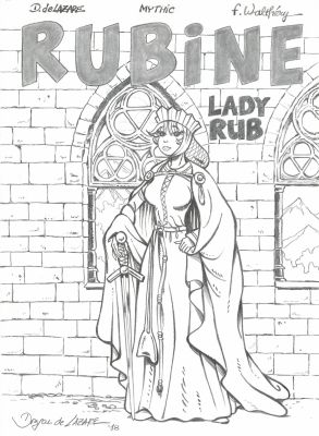 Dragan De Lazare - Lot 339 - Rubine, Lady Rub, projet de couverture à la mine de plomb.