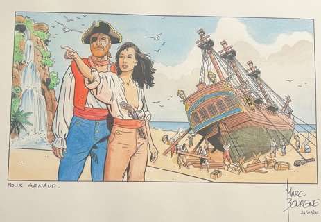 Bourgne, Marc - 1 Original colour drawing - Barbe Rouge - 2000 | Catawiki