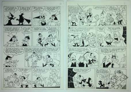 Studio Warner Bros | 2x original comic art pages  - (pp. 2 and 3)  - Titti e Gatto Silvestro  - (1970) | Catawiki