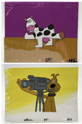 Lot 63 - Two multi-layered Henrys Cat animation cels from series 5 episode 4… | misc / divers
