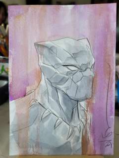 Dustin Nguyen | Watercolor Black Panther | Dustin Nguyen