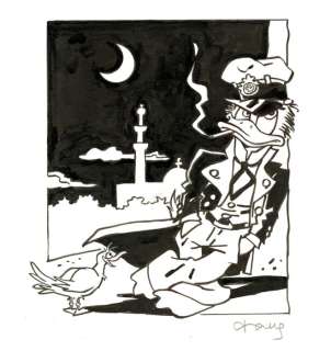 Tony Fernandez - Donald Duck Inspired by Hugo Pratt’s Corto Maltese - Original Drawing - Hand Signed | Catawiki