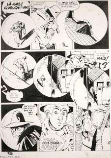 Dodier | Jérôme Bloche, planche n°22 Ã  l’encre de Chine… | Banque Dessinée