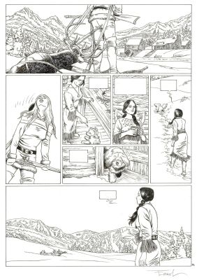 Ersel | Lot 355 - Les pionniers du nouveau monde, Le grand rendez-vous, planche originale à l’encre de chine. | Septimus