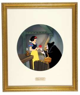â€œSNOW WHITE THE POISON APPLEâ€ KNOWLES COLLECTORS PLATE LARGE FRAMED ORIGINAL ART. | Hake’s