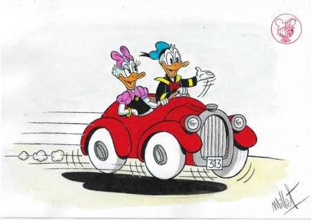 Millet - 1 Original colour drawing - Donald Duck - Vintage Style | Catawiki