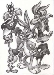 Joan Vizcarra - Looney Tunes Legends: The Ultimate Cast - Original Pencil Drawing - Hand Signed | Catawiki