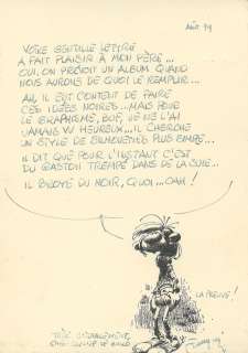 Franquin | Gaston, illustration Ã  l’encre de Chine sur… | Millon