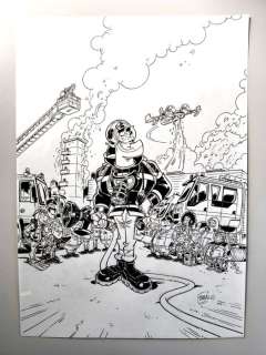 Stédo - 1 Original page - Les Pompiers - Pompiers en intervention - 2025 | Catawiki
