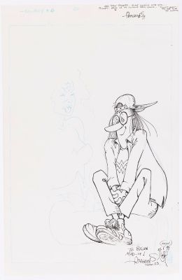 Lot 82 - SERGIO ARAGONÉS FANBOY #6 COMIC BOOK COVER ELEMENTS ORIGINAL ART. | Hake’s