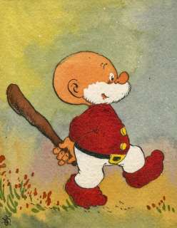 Dulieu, Jean - 1 aquarelle originale - Paulus de Boskabouter - Paulus maakt een wandeling en voelt zich veilig - gesigneerd - begin jaren 1960 | Catawiki