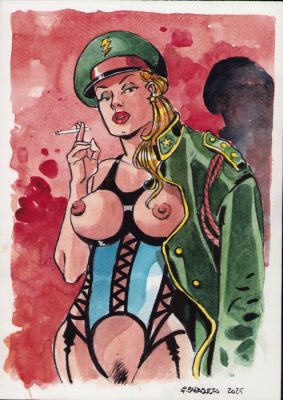 Caracuzzo, Giancarlo - 1 Watercolour - Pin Up - PINUP, Watercolor - 2025 | Catawiki