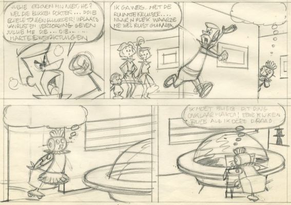 Jan van Haasteren - 1 page de croquis élaborée originale - The Jetsons - (begin jaren 1970) | Catawiki