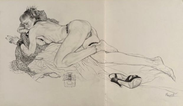 Riccardo Mannelli - 1 Original drawing - Sara - In studio | Catawiki