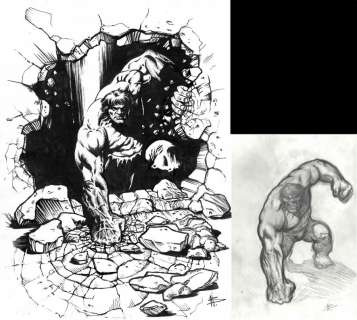 Illustration originale Le coup de poing par Nicolas BOURNAY