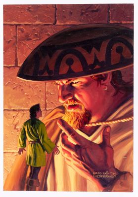 Lot 8 - THE BROTHERS HILDEBRANDT "THE WHISPER OF GLOCKEN" FANTASY BOOK COVER ORIGINAL ART PAINTING. | Hake’s