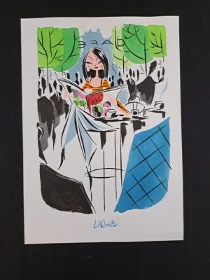 Lapone, Antonio - 1 Original colour drawing - Cafè Vogue | Catawiki