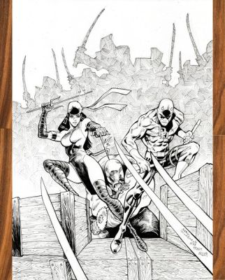 Domenech, Sergi – Daredevil #174 Réimaginé (Hommage à Frank Miller) - Hand Signed Original Ink Artwork | Catawiki