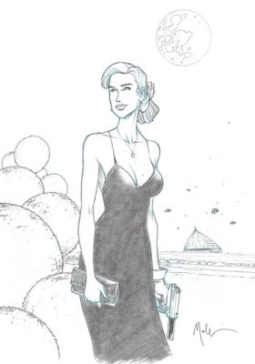 Malfin, Nicolas - 1 Original drawing - Golden City - Amber - 2023 | Catawiki