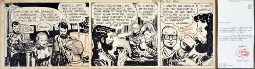 Caniff, Milton (1907-1988) | CANIFF, Milton STEVE CANYON, encre de Chine pour ce strip daté du 12&h | Coutau Bégarie