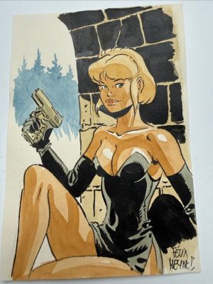 Meynet, Félix - 1 Original colour drawing - Les eternels - Illustration couleurs directes sur papier dessin crème | Catawiki